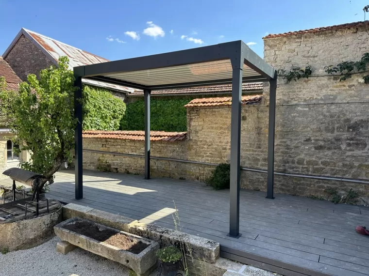 Structure pergola bois, Chablis, R.S. BATI